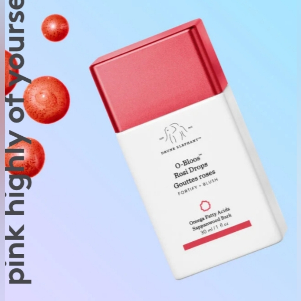 Drunk Elephant O-Bloos™ Rosi Glow Drops - Serum Blush with Vitamin F - Picture 4 of 6